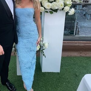 House of CB Eva Floral Lace Gown Blue Size M